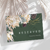 White Floral | Donkergroene gereserveerde teken