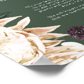 White Floral | Donkergroene, niet-aangesloten Cere Poster (Hoek)