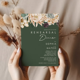 White Floral   Donkergroene repetitie Kaart
