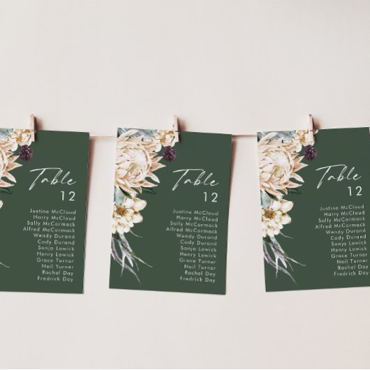 White Floral | Donkergroene tabel