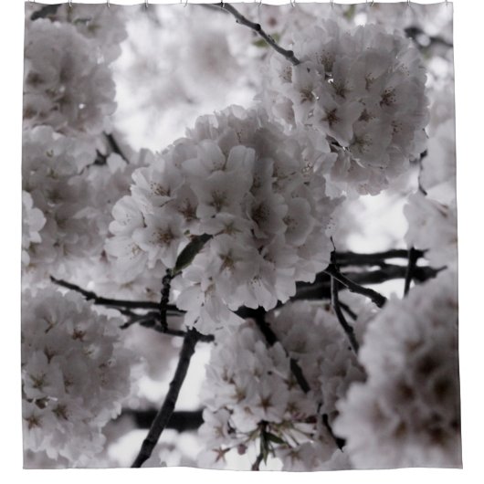 White Floral Douchegordijn (Voorkant)