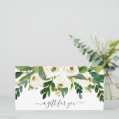 White Floral Elegant Business Cadeaubon (Staand voorkant)