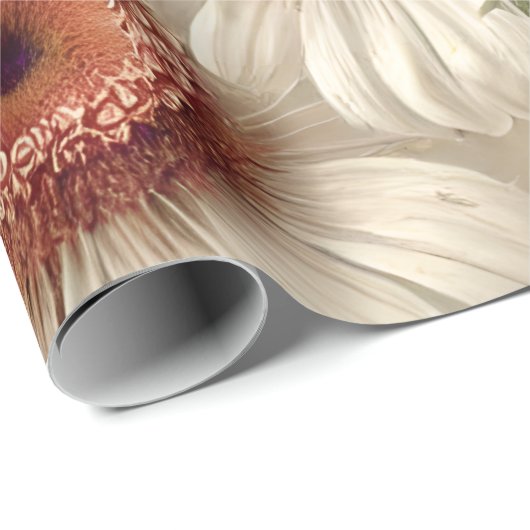 White Floral Elegant Daisies Cadeaupapier (Rol Hoek)