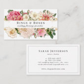 White  Floral Elegant Gold Swirls Custom Visitekaartje (Voorkant / Achterkant)