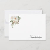 White Floral Elegant Romantic Floral Elegant Bedankkaart (Achterkant)