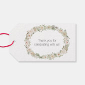 White Floral Elegant Romantic Wedding Gift Labels Cadeaulabel (Achterkant Horizontaal)