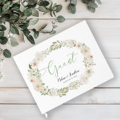 White Floral Elegant Romantic Wedding Guest Book Gastenboek