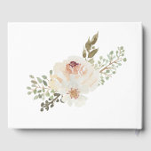 White Floral Elegant Romantic Wedding Guest Book Gastenboek (Achterkant)