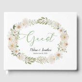 White Floral Elegant Romantic Wedding Guest Book Gastenboek (Voorkant)