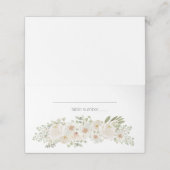 White Floral Elegant Romantic Wedding Plaatskaartje (Buitenkant ongevouwen)