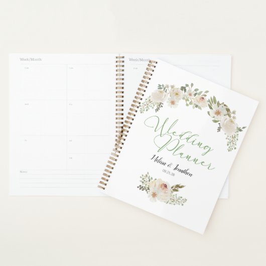 White Floral Elegant Romantic Wedding Planner (Display)