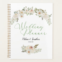 White Floral Elegant Romantic Wedding Planner
