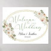 White Floral Elegant Romantic Wedding Poster (Voorkant)