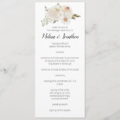 White Floral Elegant Romantic Wedding Programmakaart (Voorkant)