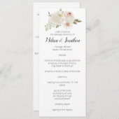 White Floral Elegant Romantic Wedding Programmakaart (Voorkant / Achterkant)