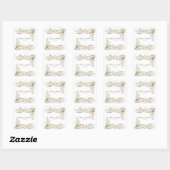 White Floral Elegant Romantic Wedding Vierkante Sticker (Vel)