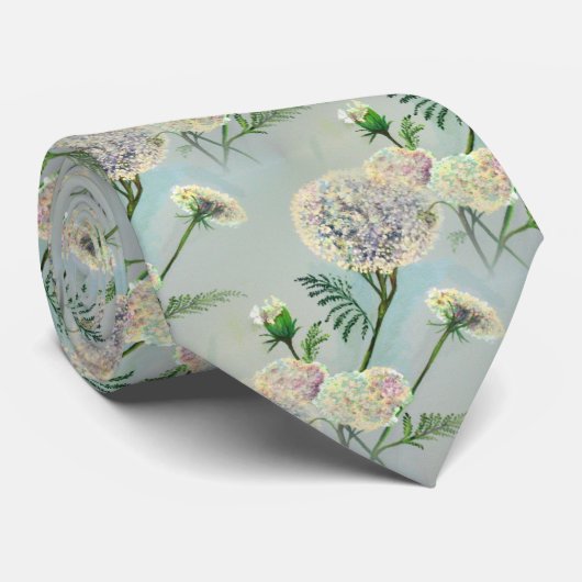 White Floral Elegant Vaderdag Stropdas (Opgerold)