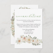 White Floral Elegant Wedding Enclosure Kaart (Voorkant / Achterkant)