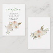 White Floral Elegant Wedding Enclosure Kaart (Voorkant / Achterkant)