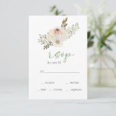White Floral Elegant Wedding RSVP Card (Staand voorkant)