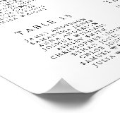 White Floral Elegant Wedding Seating Chart Poster (Hoek)