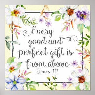 White Floral elke goede en perfecte cadeautjes Poster