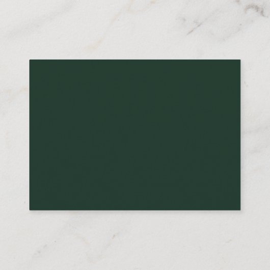 White Floral Emerald Gold QR Code Weddenschap RSVP Informatiekaartje (Achterkant)