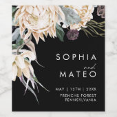 White Floral | Etiket voor zwarte weddenschappen (Enkel label)