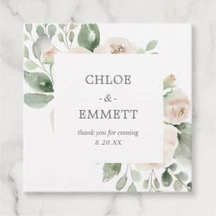 White Floral Eucalyptus Dank je huwelijk Bedankjes Labels