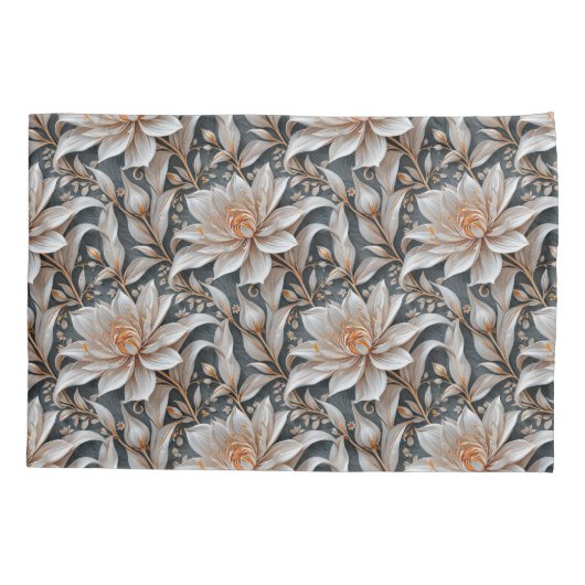 White Floral Fantasy Kussensloop (Achterkant)