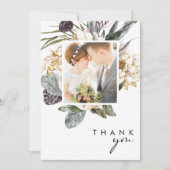 White Floral Flat Photo Weddenschap Hartelijk dank Bedankkaart (Voorkant)