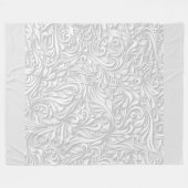 White Floral Fleece Deken (Voorkant (Horizontaal))