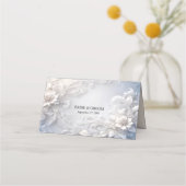 White Floral Flourish Place Card Plaatskaartje (Achterkant)