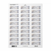 White Floral Flourish Retouradres Label (Full Sheet)