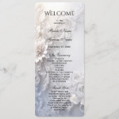 White Floral Flourish Wedding Programma Programmakaart (Voorkant)
