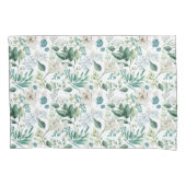 White Floral Flowers Greenery Eucalyptus Elegant Kussensloop (Voorkant)