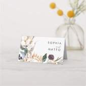 White Floral Folded Place Card Plaatskaartje (Achterkant)