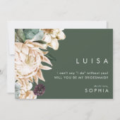 White Floral Foto Bridesmaid Voorstel Uitnodiging (Achterkant)