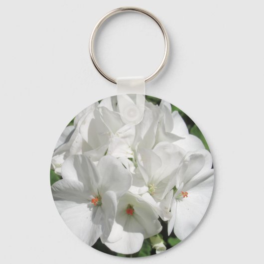 White Floral fotografie Sleutelhanger (Voorkant)