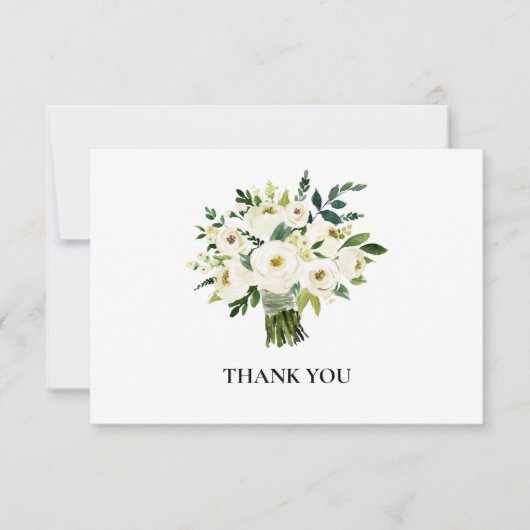 White Floral Funeral Bedankt (Voorkant)