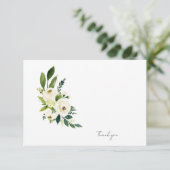 White Floral Funeral Bereavement Modern Bedankkaart (Staand voorkant)
