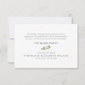 White Floral Funeral Bereavement Modern Bedankkaart (Achterkant)