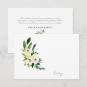 White Floral Funeral Bereavement Modern Bedankkaart (Voorkant / Achterkant)