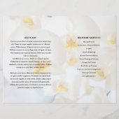 White floral Funeral Program sjabloon (Achterkant)