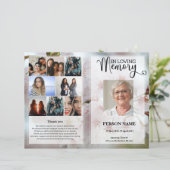 White Floral Funeral Programme sjabloon (Staand voorkant)