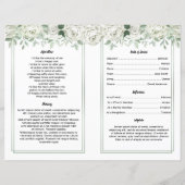 White Floral Funeral Programme Sjabloon (Achterkant)