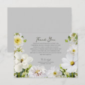 White Floral Funeral Thank You Card Bedankkaart (Voorkant / Achterkant)