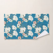 White Floral Garden Pattern Bad Handdoek (Handdoek)