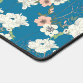 White Floral Garden Pattern Bureaumat (Hoek)
