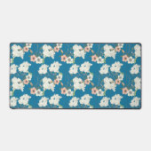 White Floral Garden Pattern Bureaumat (Voorkant)